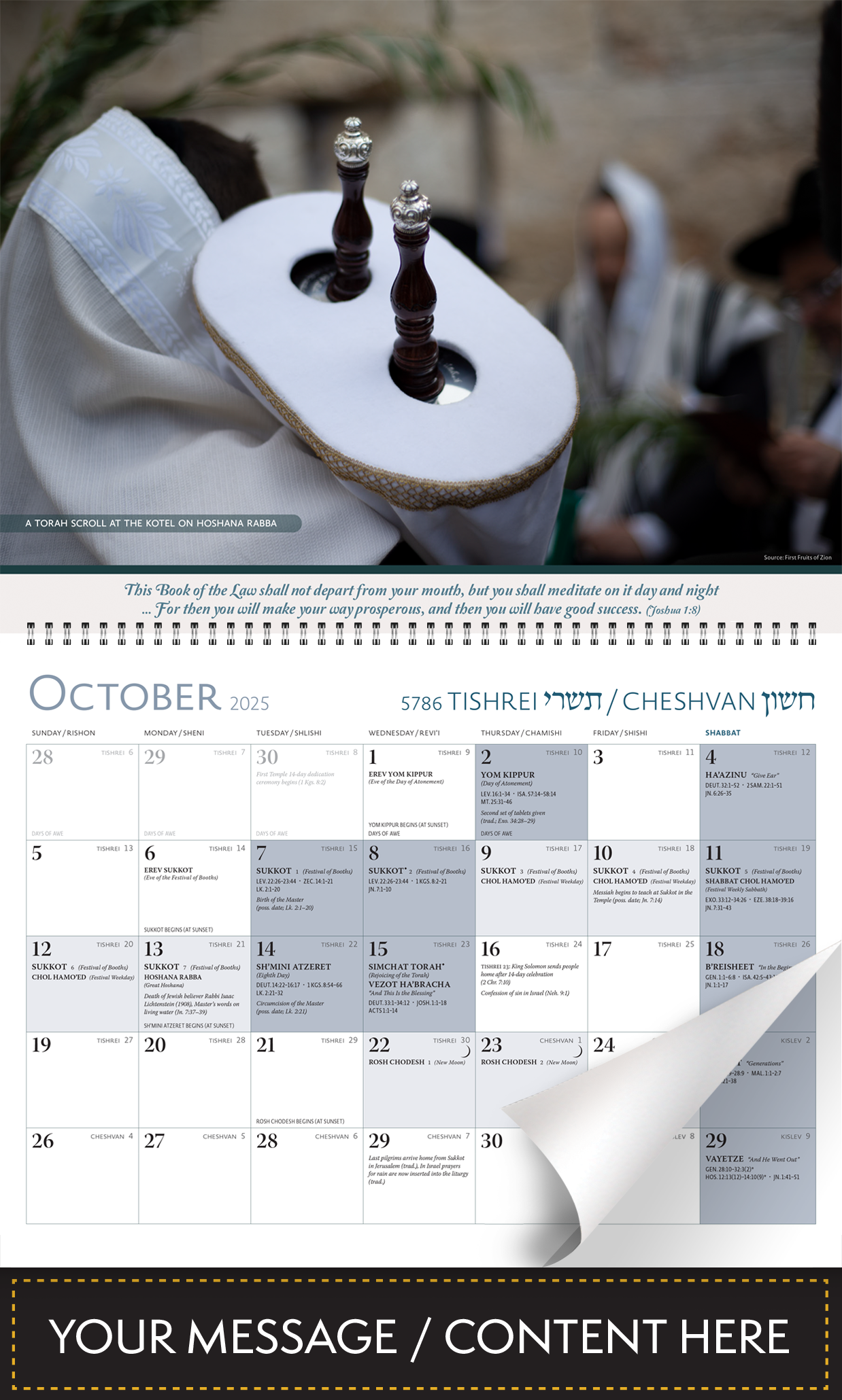 Customized Biblical Calendar '25–'26